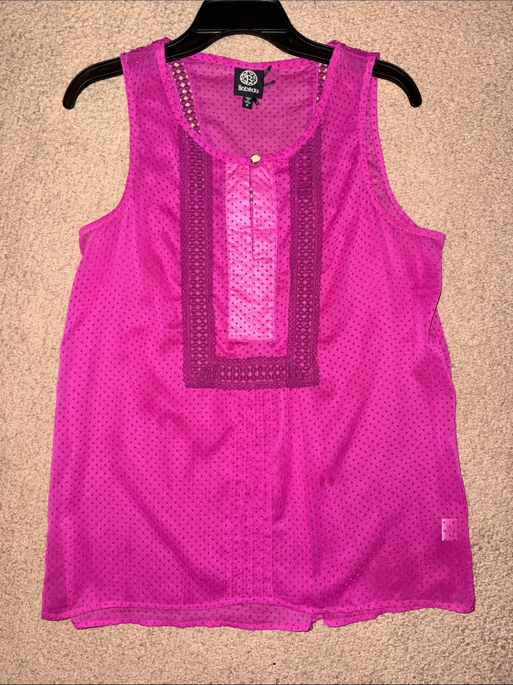 Boden Hot Pink Sleeveless Eyelet Tunic - Picture 3 of 4